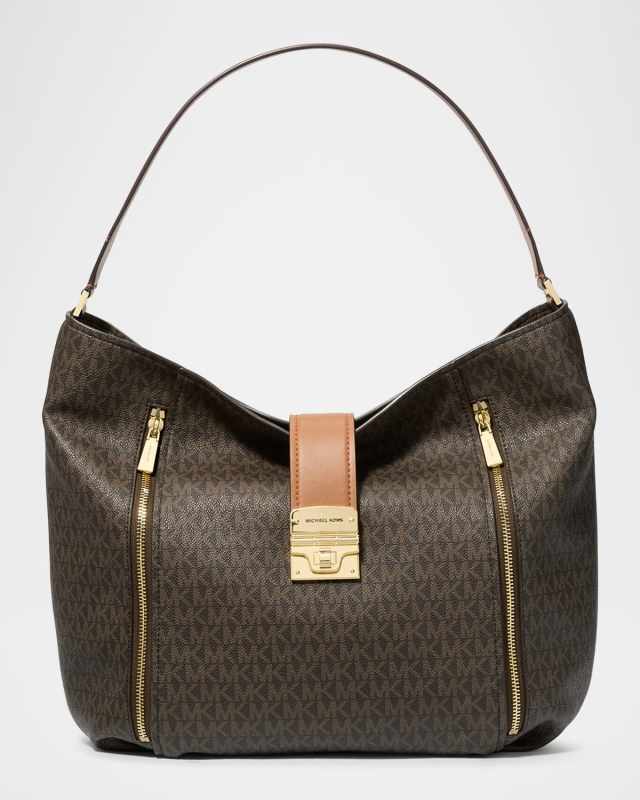 Addison Large Signature Logo Shoulder Bag
